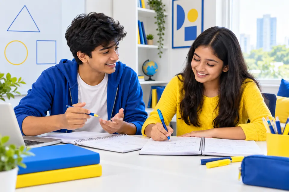 Students working through mathematics exercises together